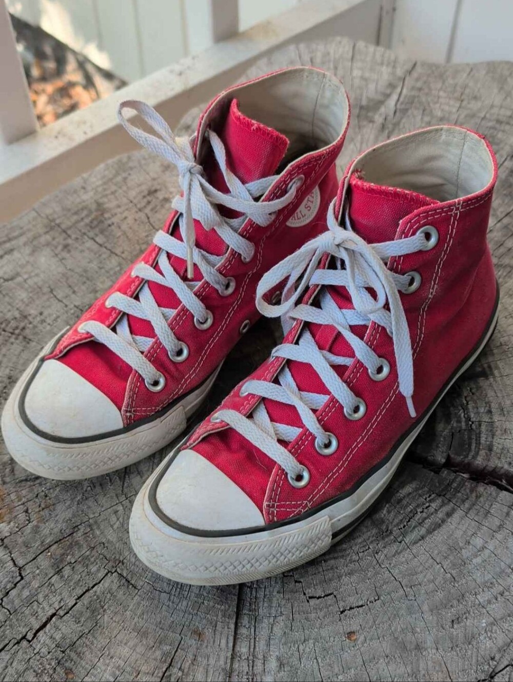 Red Converse High-Top Sneakers